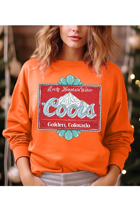 Rocky Mountain Water Coors Colorado Long Sleeve Graphic Sweatshirt