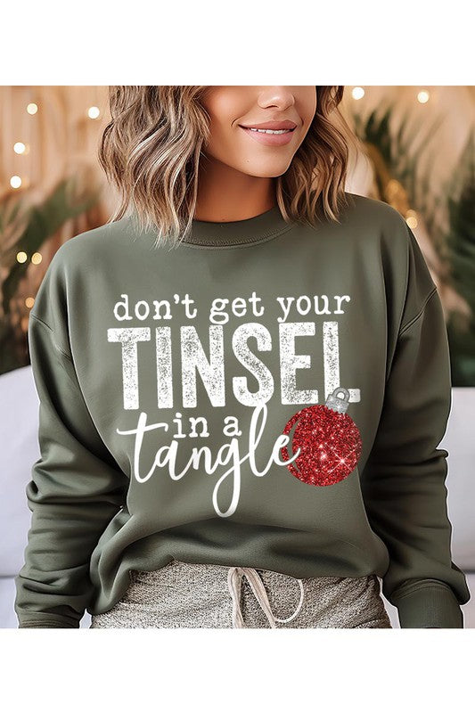 Don't Get Your Tinsel in a Tangle Graphic Sweatshirt Top
