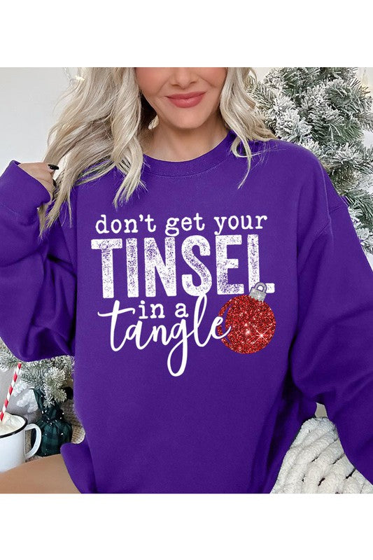 Don't Get Your Tinsel in a Tangle Graphic Sweatshirt Top