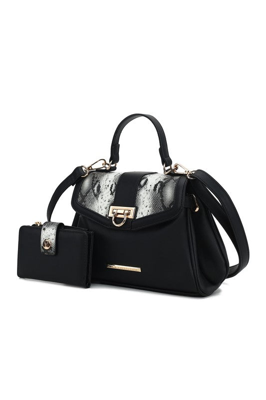 MKF Collection Geny Faux-Snake Shoulder Bag with Wallet Mia K