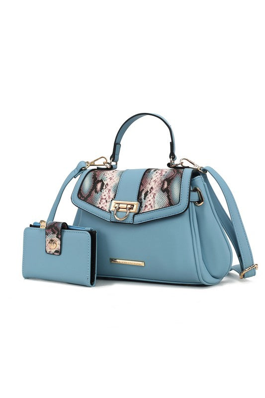 MKF Collection Geny Faux-Snake Shoulder Bag with Wallet Mia K