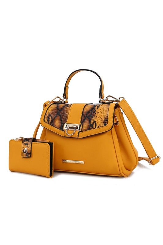 MKF Collection Geny Faux-Snake Shoulder Bag with Wallet Mia K