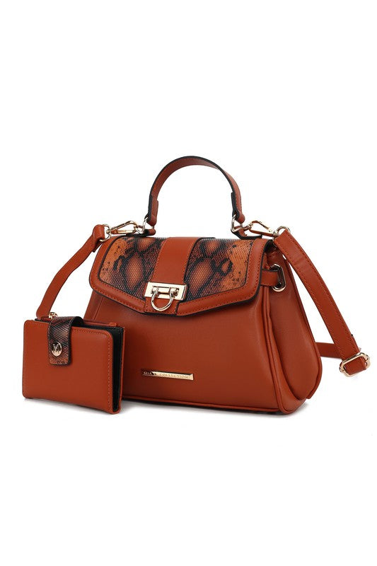 MKF Collection Geny Faux-Snake Shoulder Bag with Wallet Mia K