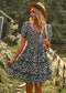 Women's Women’s Floral Wrap V-Neck Midi Dress Short Sleeve Polyamide Size S-XL
