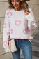Blueberi B Women’s Angel Wings Heart Round Neck Dropped Shoulder Long Sleeve Sweater Acrylic Polyester Size S-XL