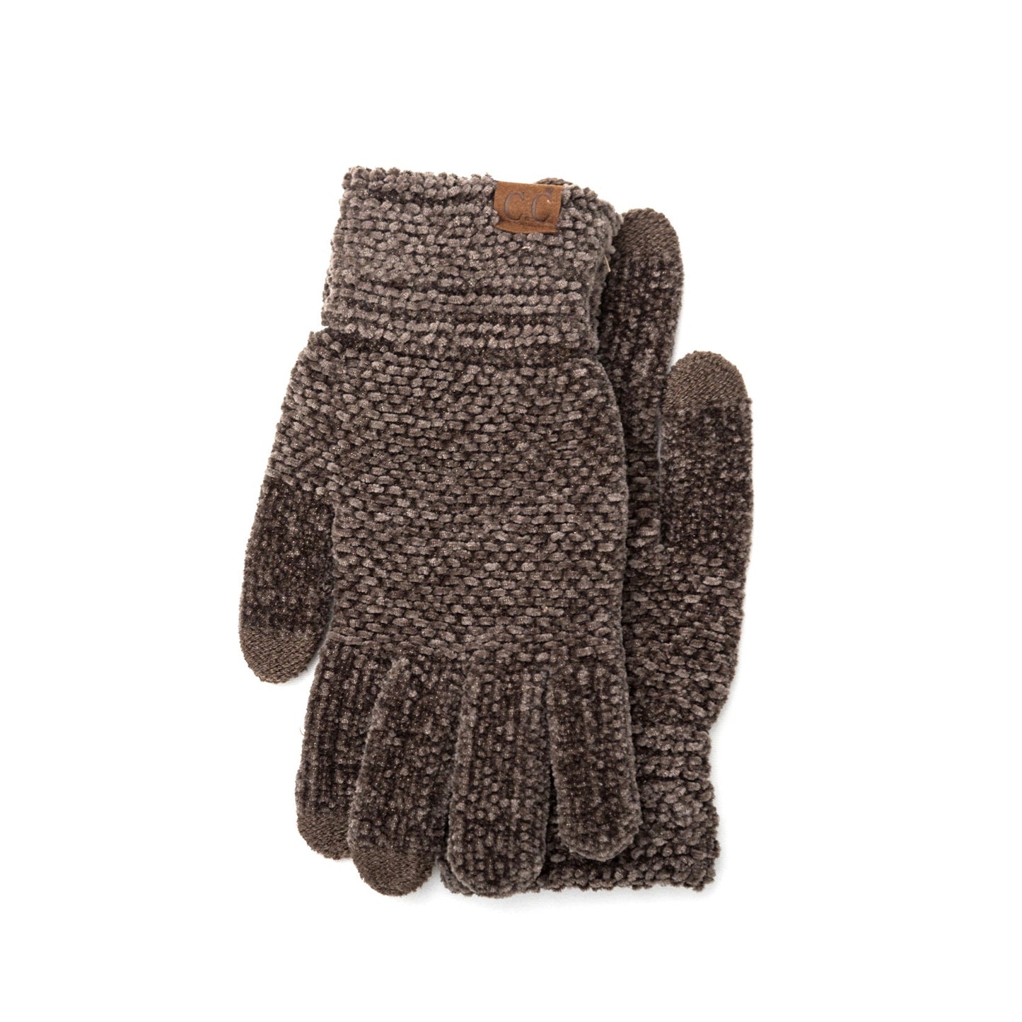 C.C® 100% Buttery Soft Chenille Polyester Touchscreen Compatible Gloves | One Size Teen–Adult