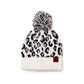 C.C® 100% Soft Acrylic Thick Knit Leopard Print Yarn Pom Beanie | One Size Teen–Adult