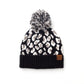 C.C® 100% Soft Acrylic Thick Knit Leopard Print Yarn Pom Beanie | One Size Teen–Adult