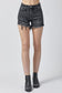 RISEN Women's  Raw Hem Denim Shorts with Pockets Cotton Polyester Spandex Size XS-3XL