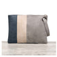 Soft Vegan PU Leather 100% Polyester Lined Color Block Grommet Wristlet Clutch | 12" x 8"
