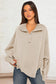 Blueberi B Women’s Exposed Seam Side Slit Long Sleeve Sweatshirt Polyester Viscose Size S-XL