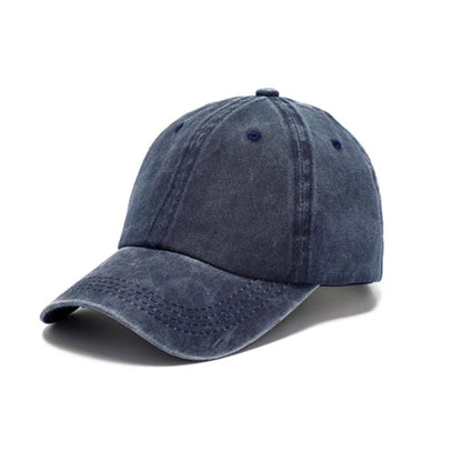 Washed Cotton Twill Non-Structured Low Profile Pewter Clasp Everyday Ball Cap | 3" Brim | One Size Teen–Adult