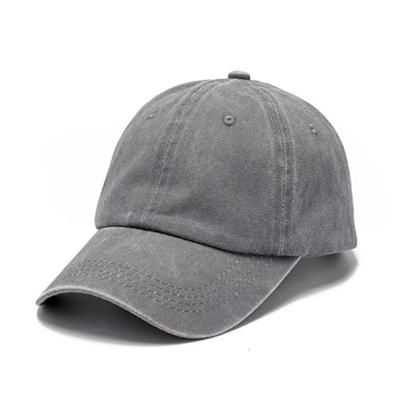 Washed Cotton Twill Non-Structured Low Profile Pewter Clasp Everyday Ball Cap | 3" Brim | One Size Teen–Adult
