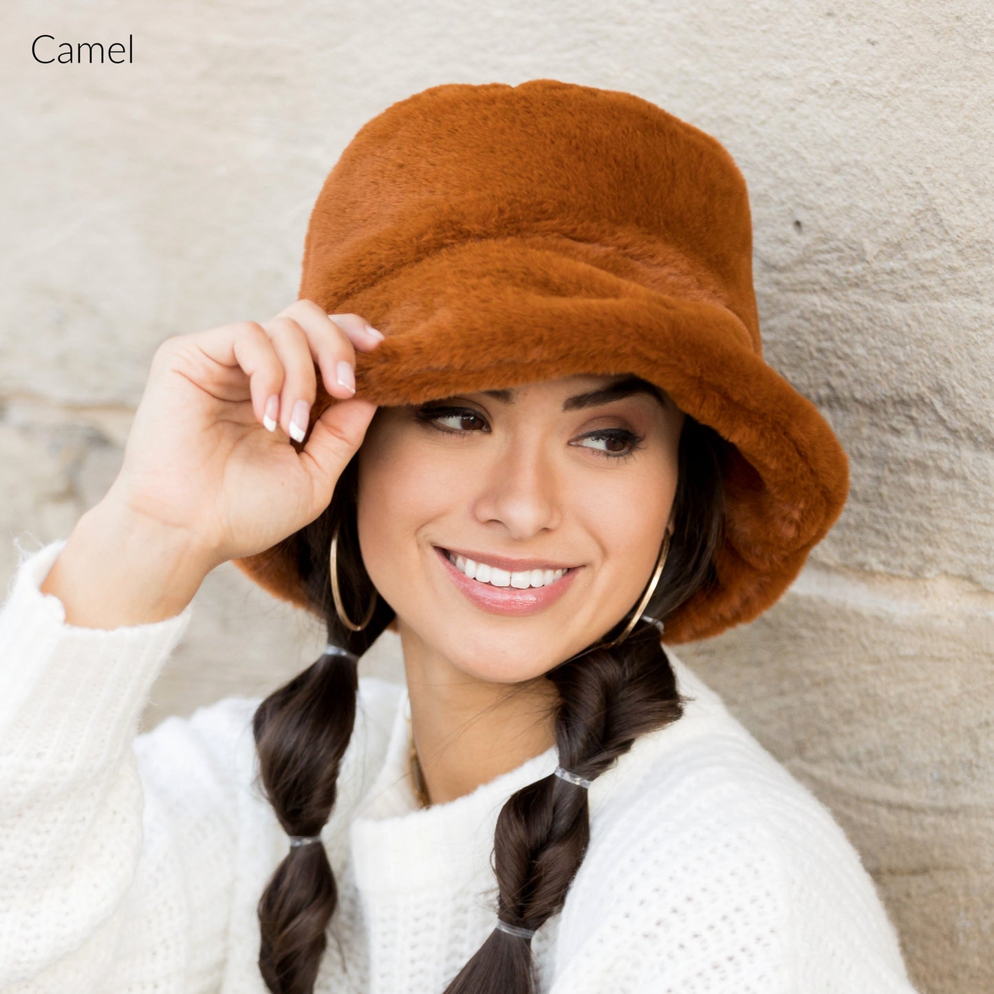 100% Soft Polyester Ultra Soft Plush Faux Fur Bucket Hat | 3.25" Brim | One Size