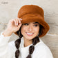 100% Soft Polyester Ultra Soft Plush Faux Fur Bucket Hat | 3.25" Brim | One Size