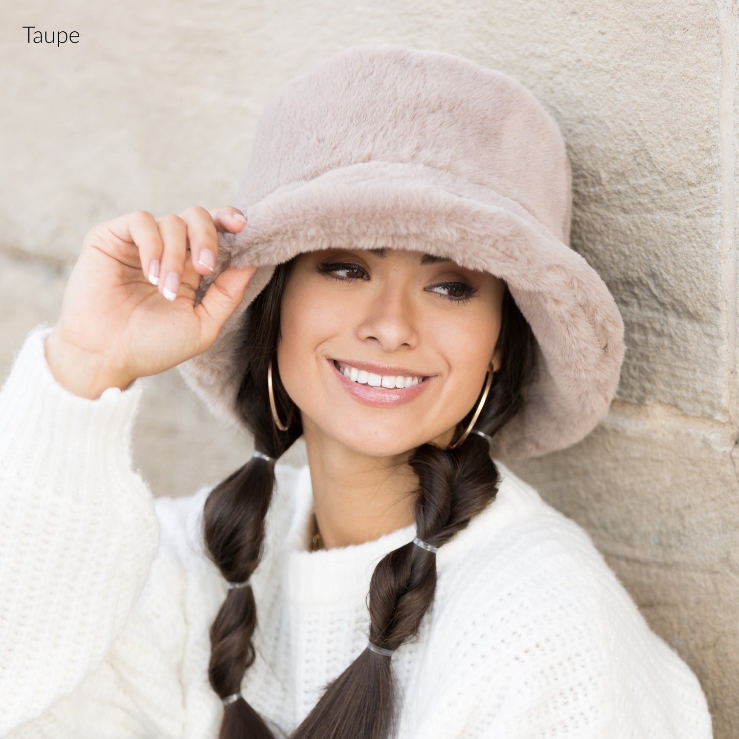 100% Soft Polyester Ultra Soft Plush Faux Fur Bucket Hat | 3.25" Brim | One Size