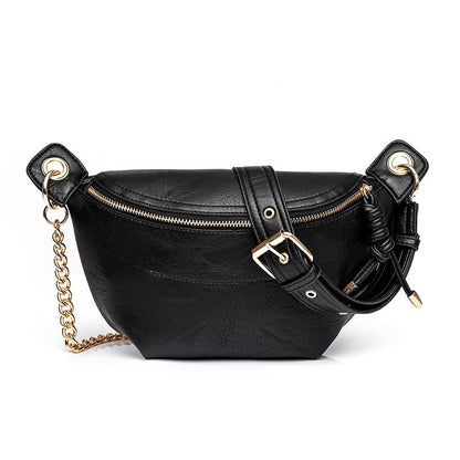Luxe Vegan Leather Convertible Adjustable Chain Strap Sling Belt Bag | 11" x 7.5"
