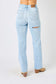 Judy Blue Women’s Full Size High Waist Distressed Straight Jeans Cotton Polyester Spandex Size S-24W