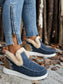 Blueberi B Furry Suede Round Toe Flat Sneakers Faux Fur Suede Rubber Size 5-11