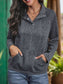 Blueberi B Women's Textured Quarter Snap Long Sleeve Sweatshirt Polyester Elastane Size S-XL
