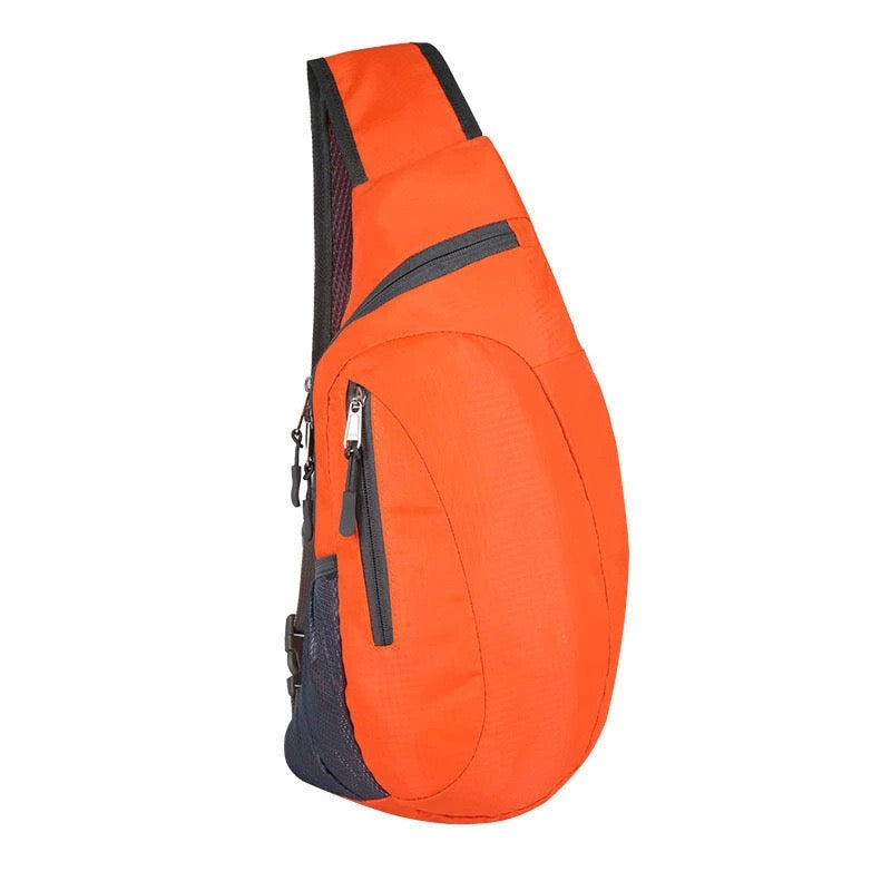 100% Polyester Nylon Packable Padded Strap Sling Bag with Storage Pouch | 8.5" x 3" x 17"