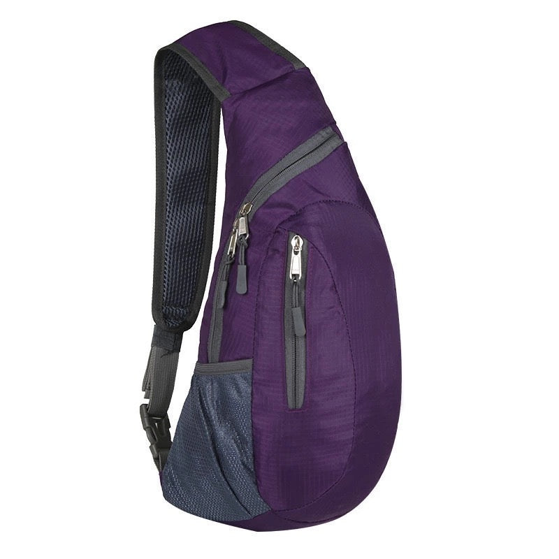 100% Polyester Nylon Packable Padded Strap Sling Bag with Storage Pouch | 8.5" x 3" x 17"
