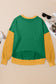 Blueberi B Women's Contrast Round Neck Long Sleeve Sweatshirt Polyester Cotton Size S-2XL