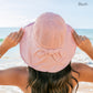 80% Cotton 20% Polyester Foldable Bow Accent Watercolor Lined Cargo Wide Brim Sun Hat | One Size