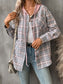 Blueberi B Women's Plaid Long Sleeve Hooded Jacket Cotton Polyester Size S-2XL