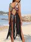 Blueberi B Women’s Fringe Spaghetti Strap Cover-Up Acrylic One Size