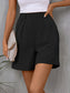 Blueberi B Women's  Pocketed Mid-Rise Waist Shorts Polyester Size S-XL