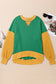 Blueberi B Women's Contrast Round Neck Long Sleeve Sweatshirt Polyester Cotton Size S-2XL