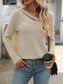 Blueberi B Women's Ribbed V-Neck Long Sleeve T-Shirt Rayon Polyester Size S-2XL