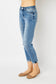 Judy Blue Women’s Full Size Cuffed Hem Low Waist Slim Jeans Cotton Polyester Spandex Rayon Size 0-24W