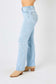 Judy Blue Women’s Full Size High Waist Distressed Straight Jeans Cotton Polyester Spandex Size S-24W