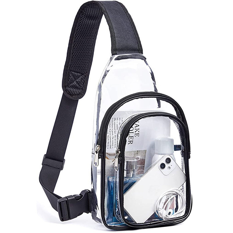 Clear Stadium-Compliant Padded Strap Adjustable Sling Bag