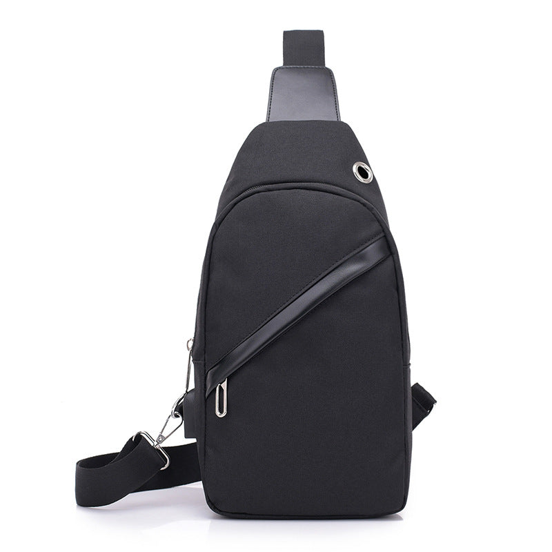 Canvas Nylon Lined Convertible Cross Zip Sling Bag with Earphone Slot