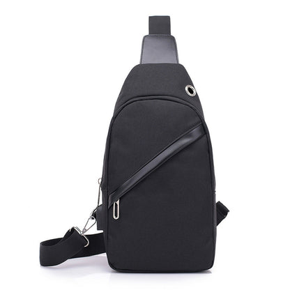 Canvas Nylon Lined Convertible Cross Zip Sling Bag with Earphone Slot