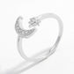 Women’s 925 Sterling Silver Moon Open Ring