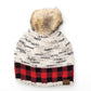 C.C® 100% Soft-Spun Acrylic Buffalo Print Slouchy Knit Faux Fur Pom Beanie | One Size