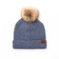 C.C® 100% Polyester Boucle Ultra Soft Faux Fur Pom Beanie | One Size
