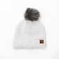 C.C® 100% Polyester Boucle Ultra Soft Faux Fur Pom Beanie | One Size