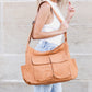 Nova 100% Cotton Canvas Oversized Zip Top Multi-Pocket Messenger Bag
