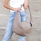 Piper Nylon Cotton Linen Lined Oversized Knot Accent Carryall Messenger Bag