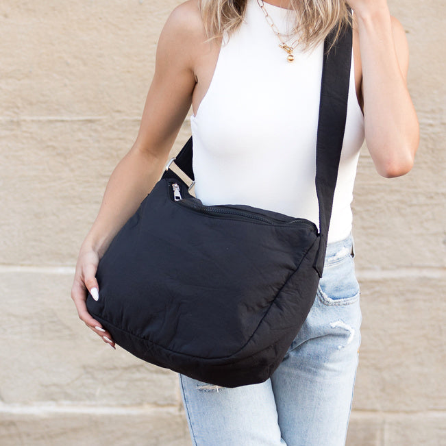 Lula Nylon Polyester Lined Adjustable Strap Athleisure Messenger Bag