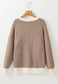 Blueberi B Women’s Striped Round Neck Long Sleeve Sweater Viscose Polyester Polymide Size S-2XL