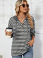 Blueberi B Women’s Drawstring Striped Long Sleeve Hoodie Rayon polyester Spandex Sizes S-2XL