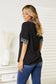 Double Take Women's  Embroidered Notched Neck Top Rayon Polyester Size S-L