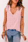 Blueberi B Women's  Full Size Swiss Dot V-Neck Tank Polyester Size S-3XL