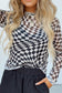 Blueberi B Women’s Checkered Mock Neck Long Sleeve Blouse Polyester Elastane Size S-XL